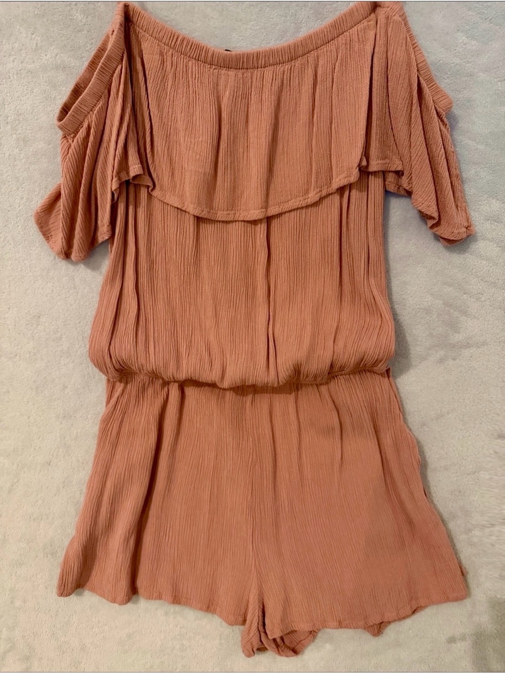 Ambiance Off-Shoulder Terracotta Romper